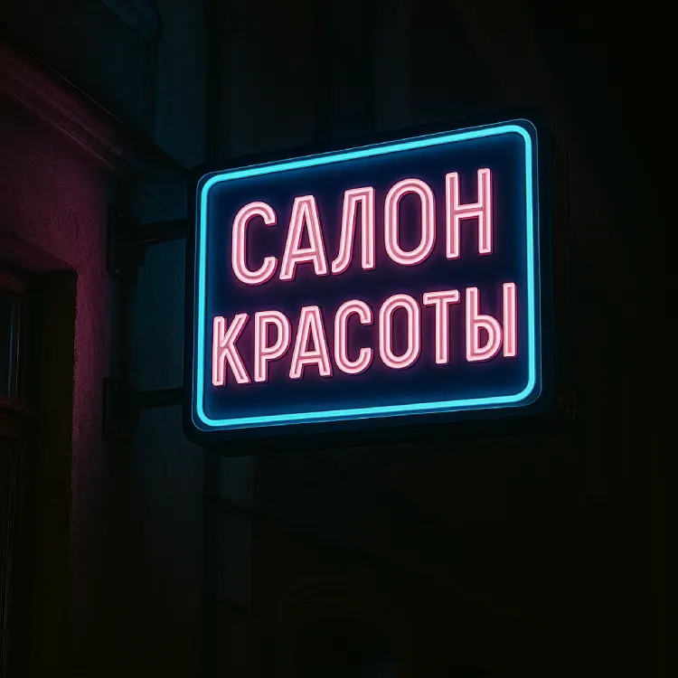 Классическая консольная вывеска «САЛОН КРАСОТЫ» — ретро стиль